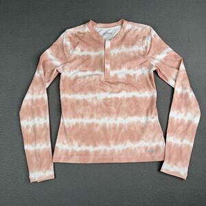 Prince Pullover Girls XS 6-7 Pink Wave Quarter Zip Long Sleeve Tennis UPF 30